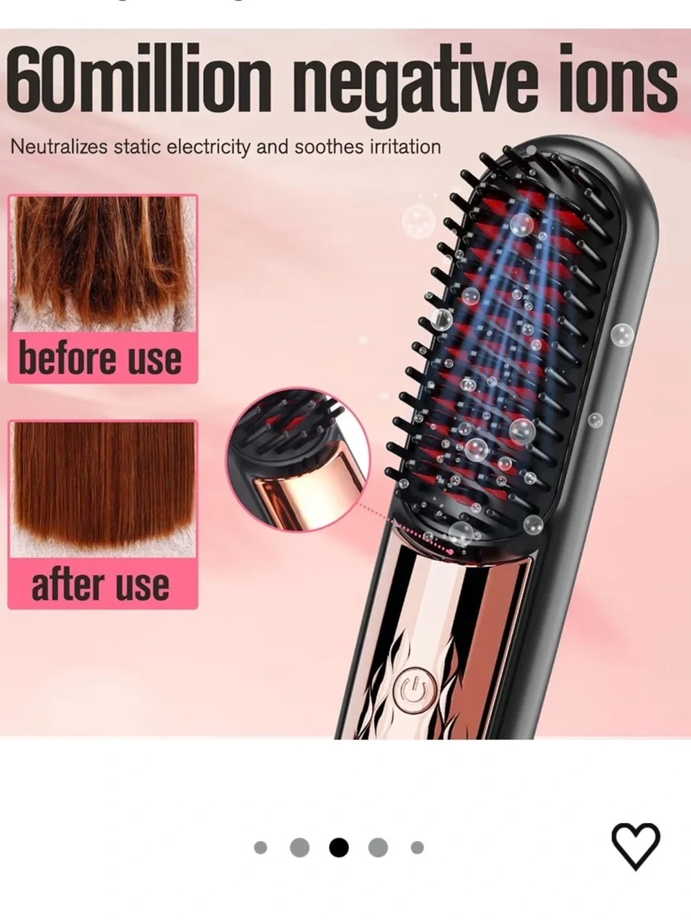 Cordless Hair Straightener Brush for Women, Instant Frizz-Free 045